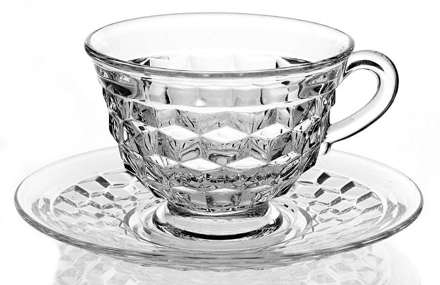 American Clear (Stem 2056) Cup and Saucer Set by Fostoria-1