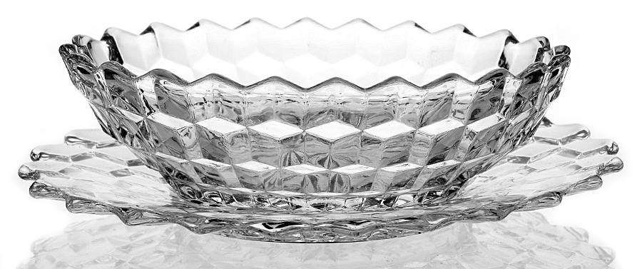 American Clear (Stem 2056) Sauce Boat with Underplate by Fostoria-1