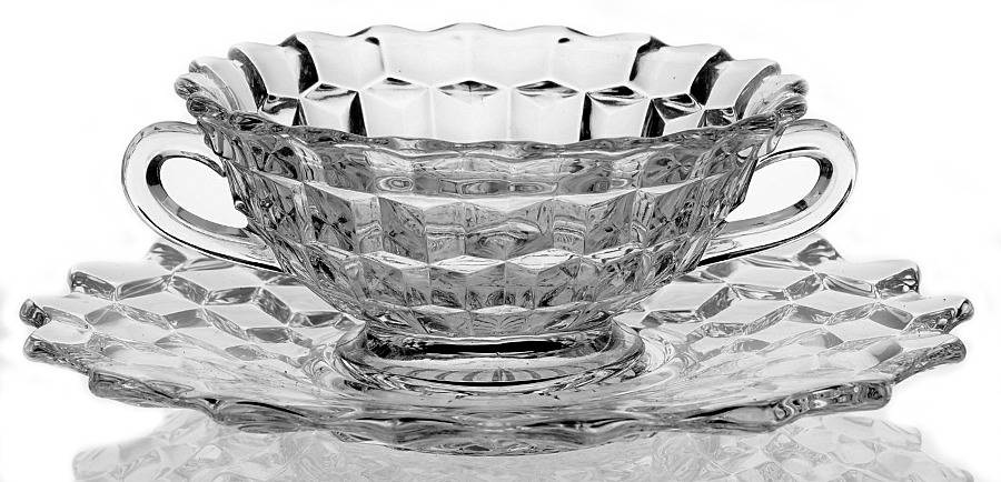 American Clear (Stem 2056) Cream Soup & Saucer/Underplate by Fostoria-1