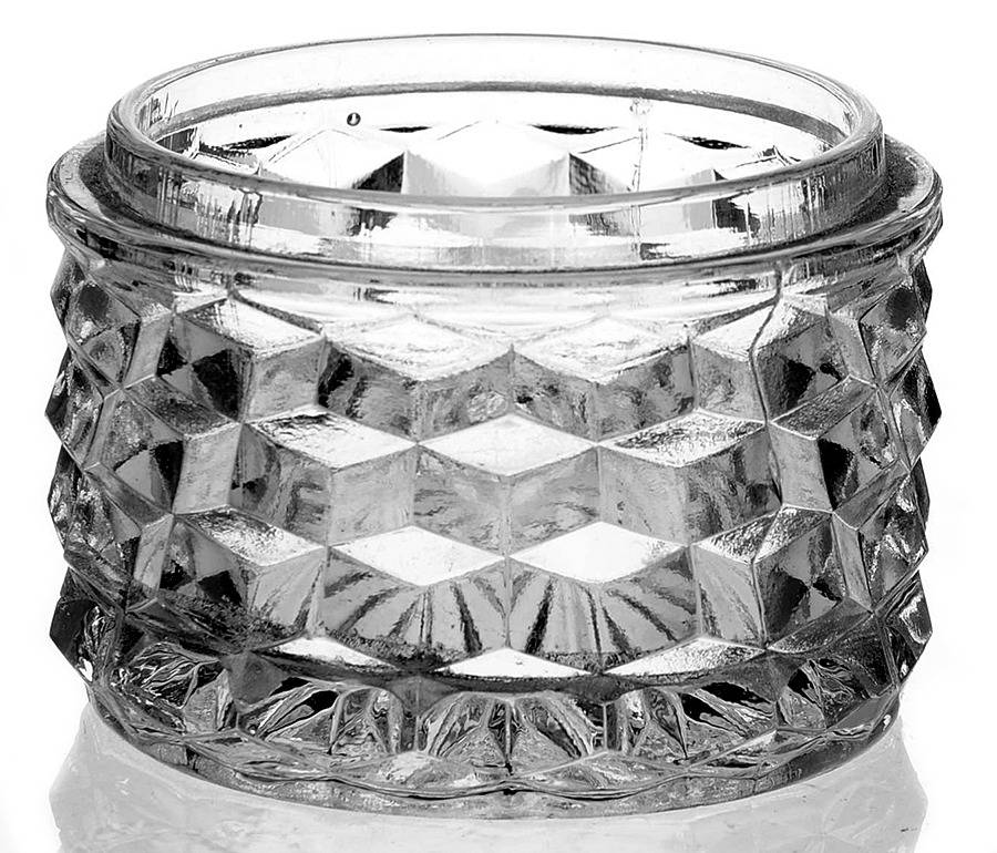 American Clear (Stem 2056) Cylindric Puff Box No Lid by Fostoria-1