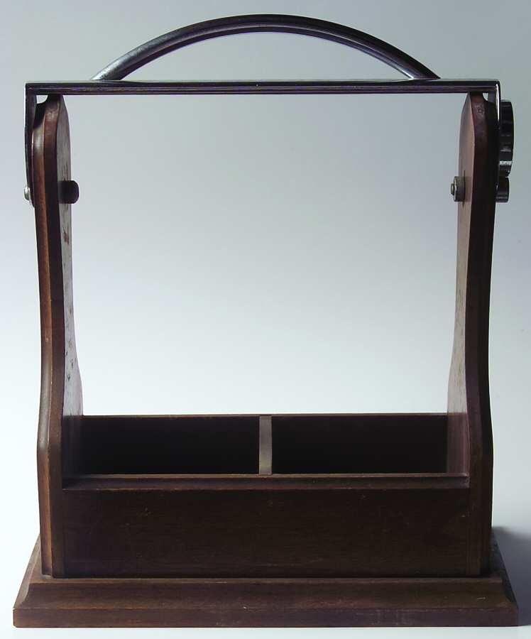 American Clear (Stem 2056) Wood Carrier for Rye & Scotch Decanters by Fostoria-1