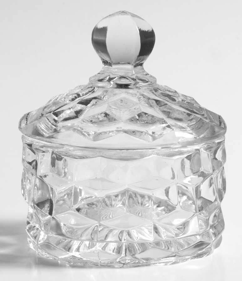 American Clear (Stem 2056) Round Cosmetic Box with Lid by Fostoria-1