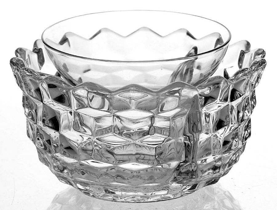 American Clear (Stem 2056) Ice Dish with Fruit Cocktail by Fostoria-1