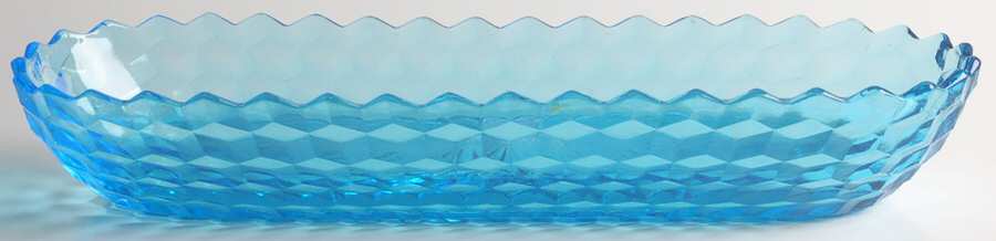 American Clear (Stem 2056) Blue Large Oblong Dresser Bowl by Fostoria-1