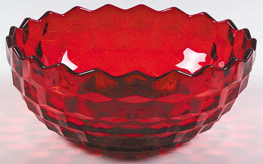 American Clear (Stem 2056) 8" Ruby Round Bowl by Fostoria-1