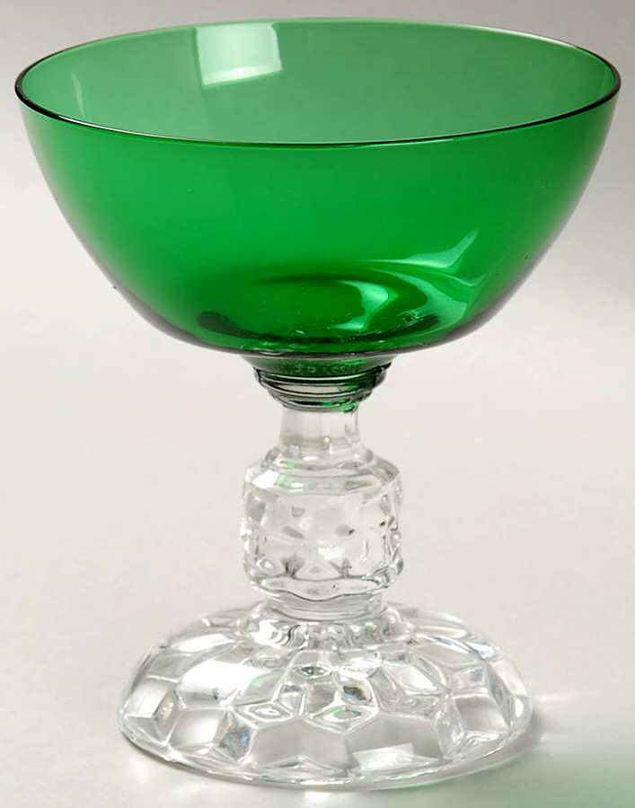 American Lady Green (Stem 5056) Champagne/Tall Sherbet by Fostoria-1