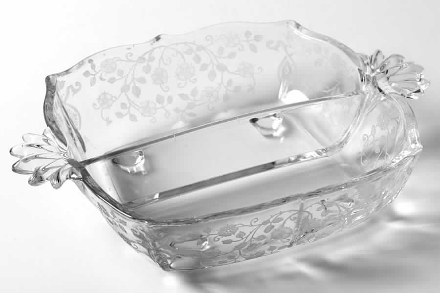 Arcady (Stem 6014, Etch 326) 2 Part Handled Relish (Baroque Shape) by Fostoria-1