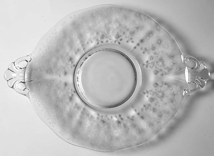 Arcady (Stem 6014, Etch 326) Handled Cake Plate by Fostoria-1