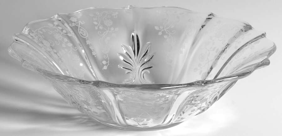 Arcady (Stem 6014, Etch 326) 11" Flared Bowl (Baroque Shape) by Fostoria-1