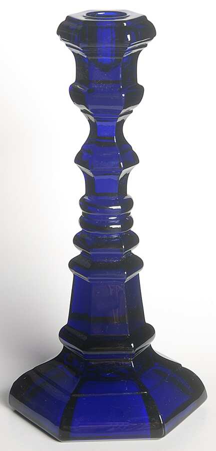 Argus Blue (Stem  2770) Tall Single Light Candlestick by Fostoria-1