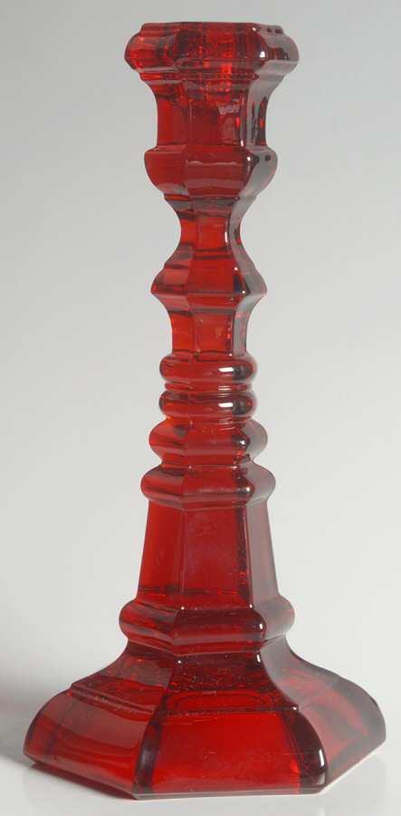 Argus Ruby (Stem 2770) Tall Single Light Candlestick by Fostoria-1