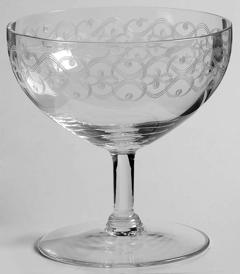 Ballet Clear (Stem 661, Needle Etch 91) Low Sherbet by Fostoria-1