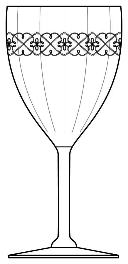 Ballet Clear (Stem 661, Needle Etch 91) Water Goblet by Fostoria-1