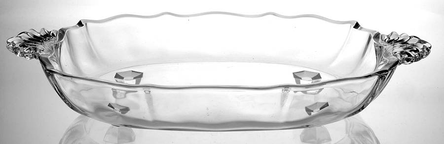 Baroque Clear Handled Floating Garden Bowl (Baroque Shape) by Fostoria-1