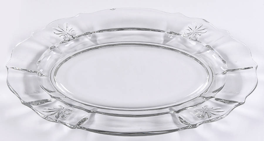 Baroque Clear 12" Oval Platter (Baroque Shape) by Fostoria-1