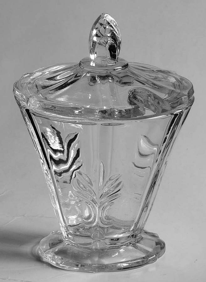 Baroque Clear Mustard & Lid (Baroque Shape) by Fostoria-1