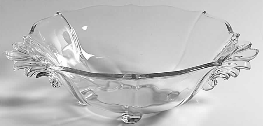 Baroque Clear Handled 4-Toed Bowl (Baroque Shape) by Fostoria-1