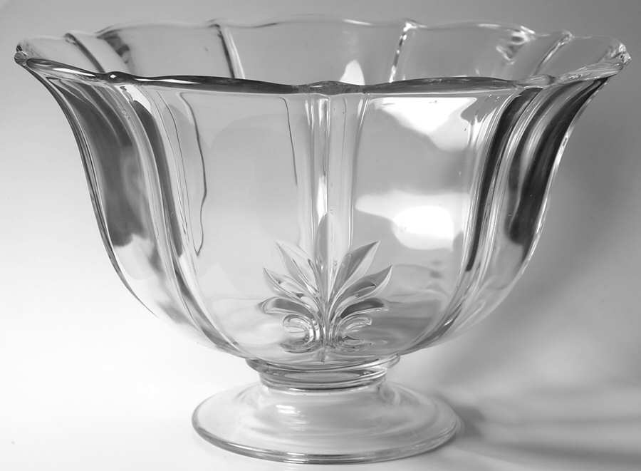 Baroque Clear Footed Punch Bowl (Baroque Shape) by Fostoria-1
