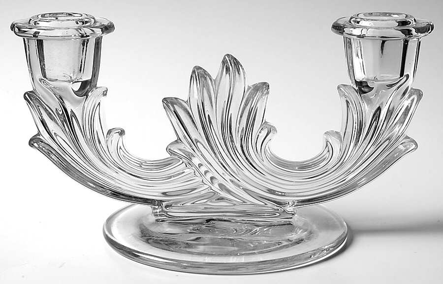 Baroque Clear Double Candlestick (Baroque Shape) by Fostoria-1
