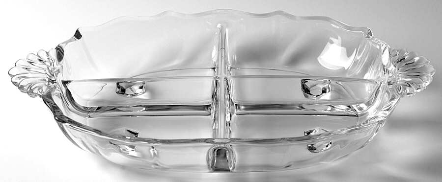 Baroque Clear 4 Part Handled Relish (Baroque Shape) by Fostoria-1