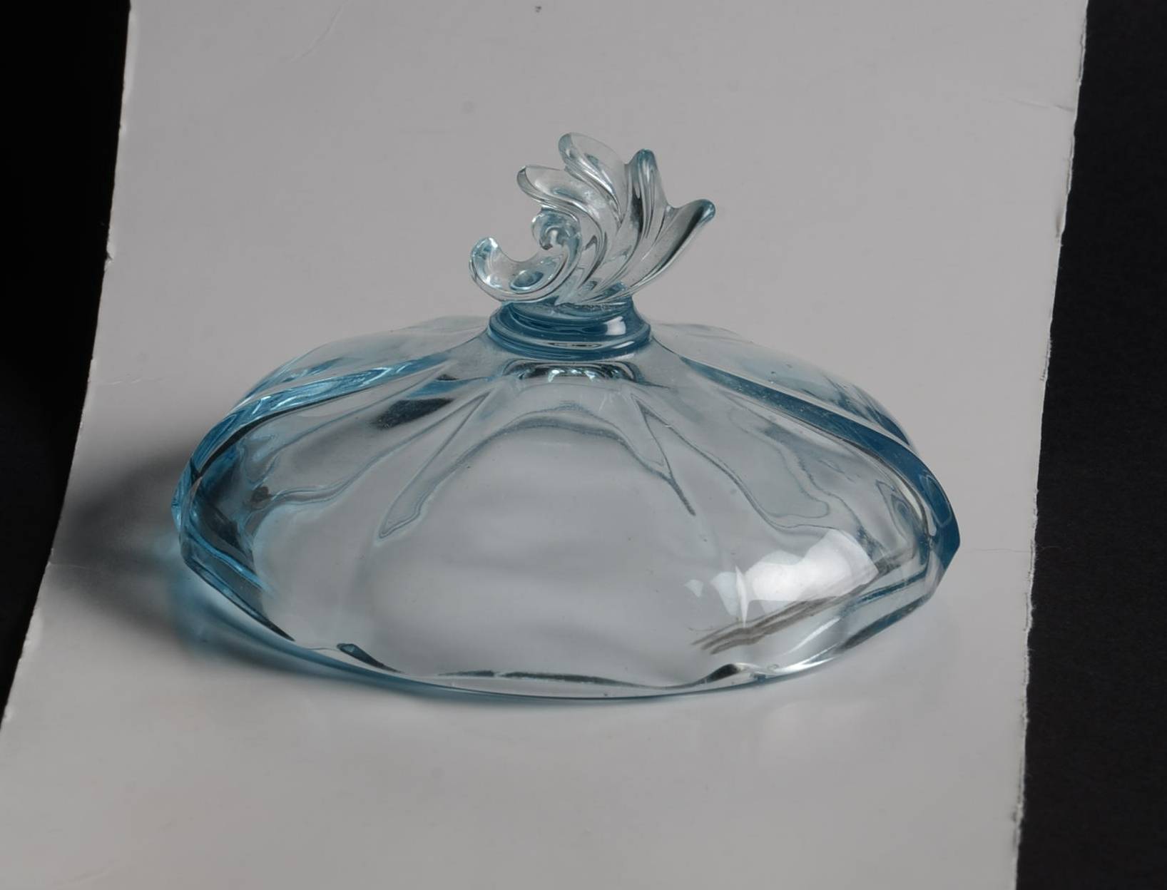 Baroque Blue Lid for Footed Jelly (Baroque Shape) by Fostoria-1
