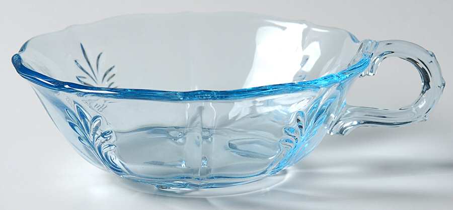 Baroque Blue 1 Handle  Flared Nappy (Baroque Shape) by Fostoria-1