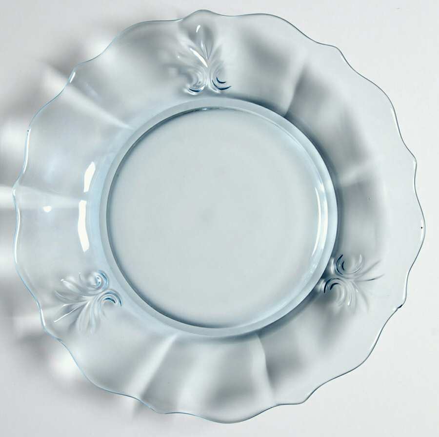 Baroque Blue Bread & Butter Plate (Baroque Shape) by Fostoria-1
