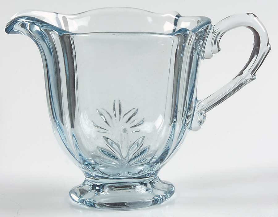 Baroque Blue Individual Footed Creamer (Baroque Shape) by Fostoria-1
