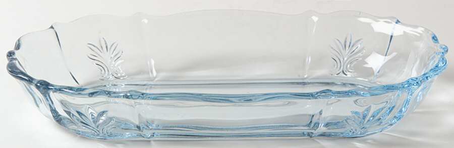 Baroque Blue 8" Pickle Dish (Baroque Shape) by Fostoria-1
