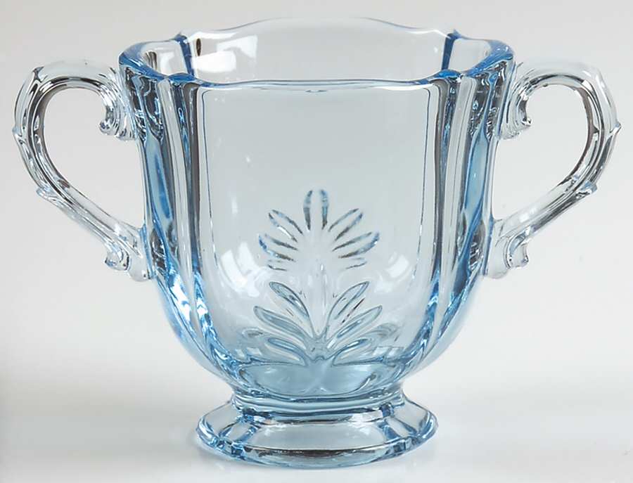 Baroque Blue Open Sugar (Baroque Shape) by Fostoria-1