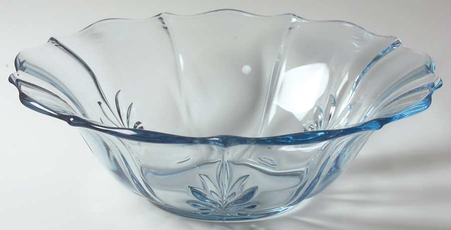 Baroque Blue 11" Flared Bowl (Baroque Shape) by Fostoria-1