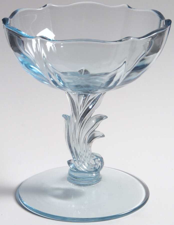 Baroque Blue Open Footed Jelly (Baroque Shape) by Fostoria-1