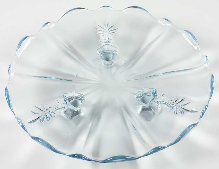 Baroque Blue Three Toed Tidbit (Baroque Shape) by Fostoria-1