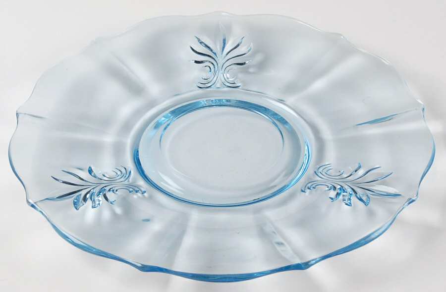 Baroque Blue Cracker Plate (Baroque Shape) by Fostoria-1