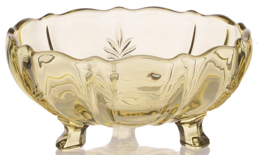 Baroque Topaz 3-Toed Cupped Nut Bowl (Baroque Shape) by Fostoria-1