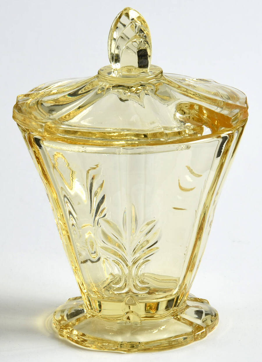 Baroque Topaz Mustard & Lid (Baroque Shape) by Fostoria-1