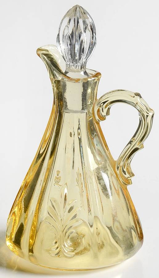 Baroque Topaz Oil Cruet & Stopper (Baroque Shape) by Fostoria-1