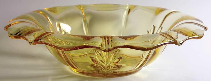 Baroque Topaz 11" Rolled Edge Bowl (Baroque Shape) by Fostoria-1