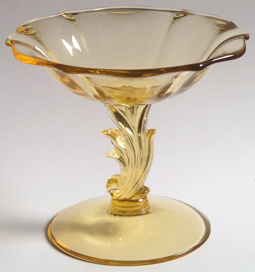 Baroque Topaz 4" X 6" Baroque Shape Comport by Fostoria-1