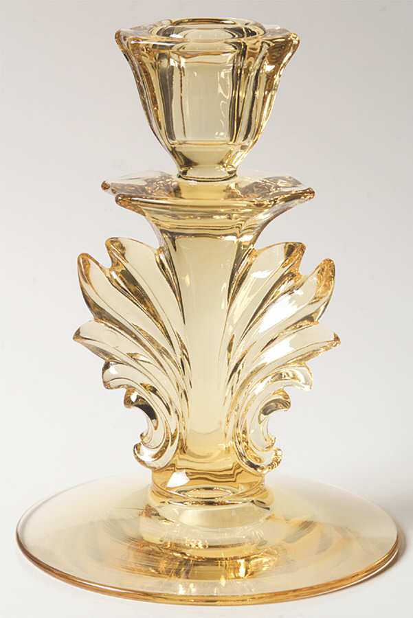 Baroque Topaz 5" Candlestick (Baroque Shape) by Fostoria-1