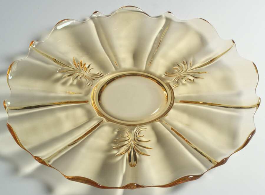 Baroque Topaz 14" Torte Plate (Baroque Shape) by Fostoria-1