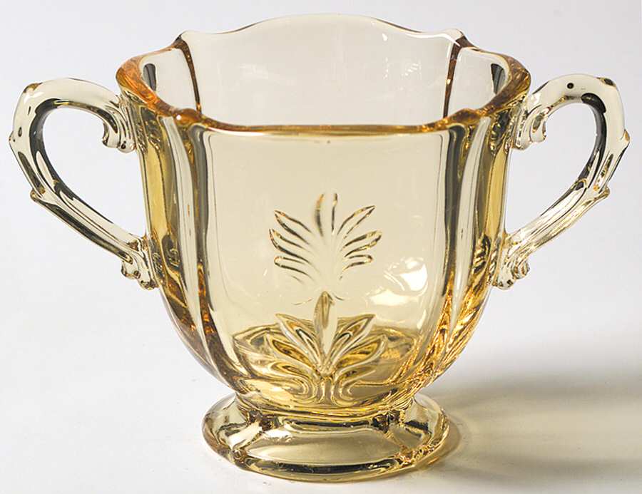 Baroque Topaz Individual Footed Sugar (Baroque Shape) by Fostoria-1