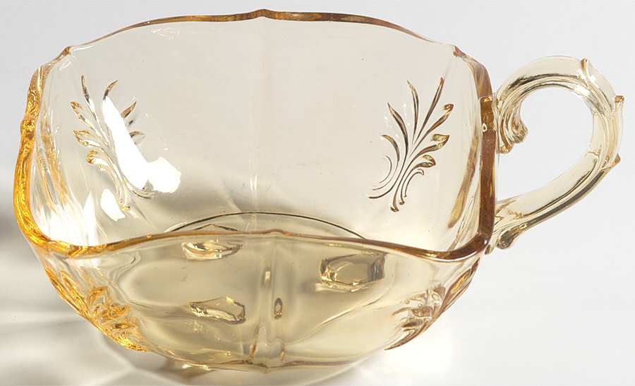 Baroque Topaz 1 Handled Square Nappy (Baroque Shape) by Fostoria-1