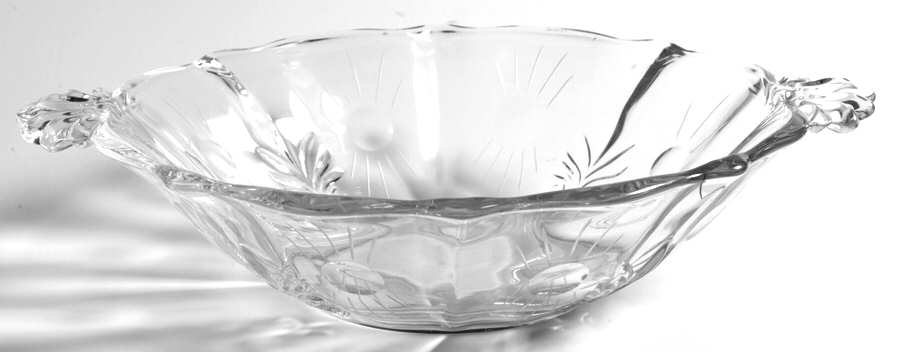 Beacon (Stem 6017, Cut 767) 10" Round Handled Bowl (Baroque Shape) by Fostoria-1