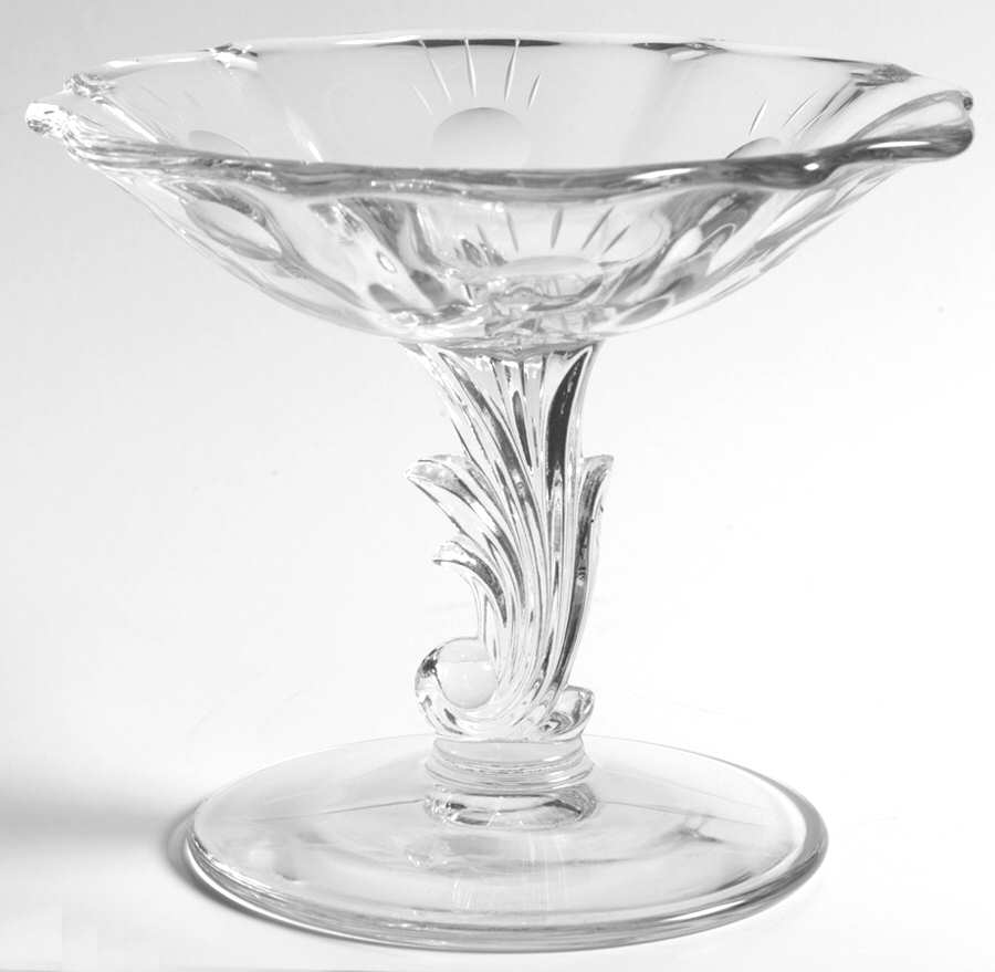 Beacon (Stem 6017, Cut 767) 4" X 6" Baroque Shape Comport by Fostoria-1