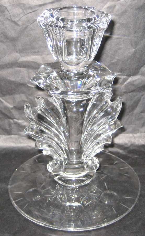 Beacon (Stem 6017, Cut 767) 5" Candlestick (Baroque Shape) by Fostoria-1