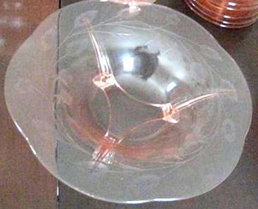 Berry Rose (Stem 5098-5298) 12" 3-Toed Footed Bowl by Fostoria-1