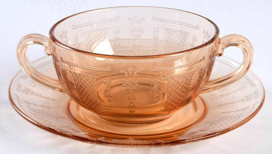 Beverly Amber Cream Soup & Saucer Set by Fostoria-1