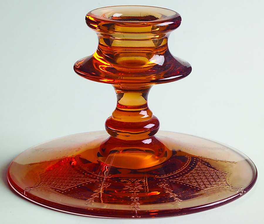 Beverly Amber 3" Single Light Candlestick by Fostoria-1
