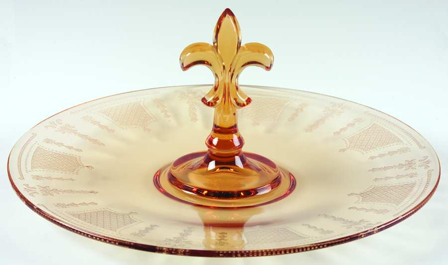 Beverly Amber Center Handle Tray by Fostoria-1